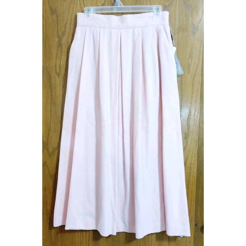 Vintage Norton McNaughton Skirt Sz 10 Pink 100% Wool NWT Midi Cottagecore Grandm